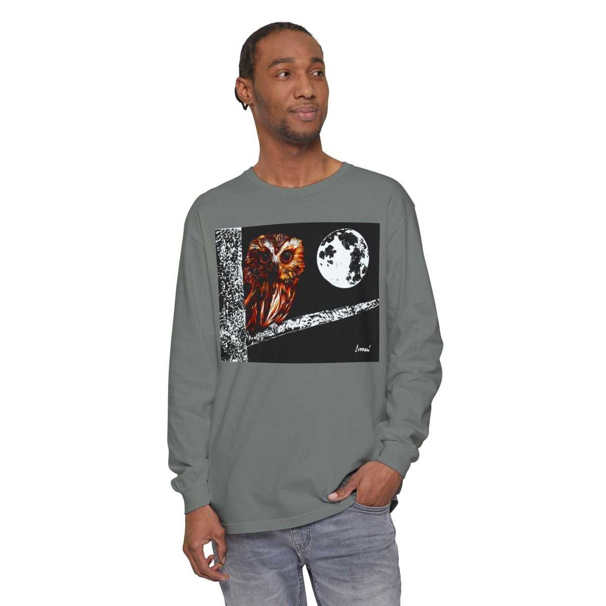 Owl Moon Long Sleeve T-Shirt - Nature Lover Gift