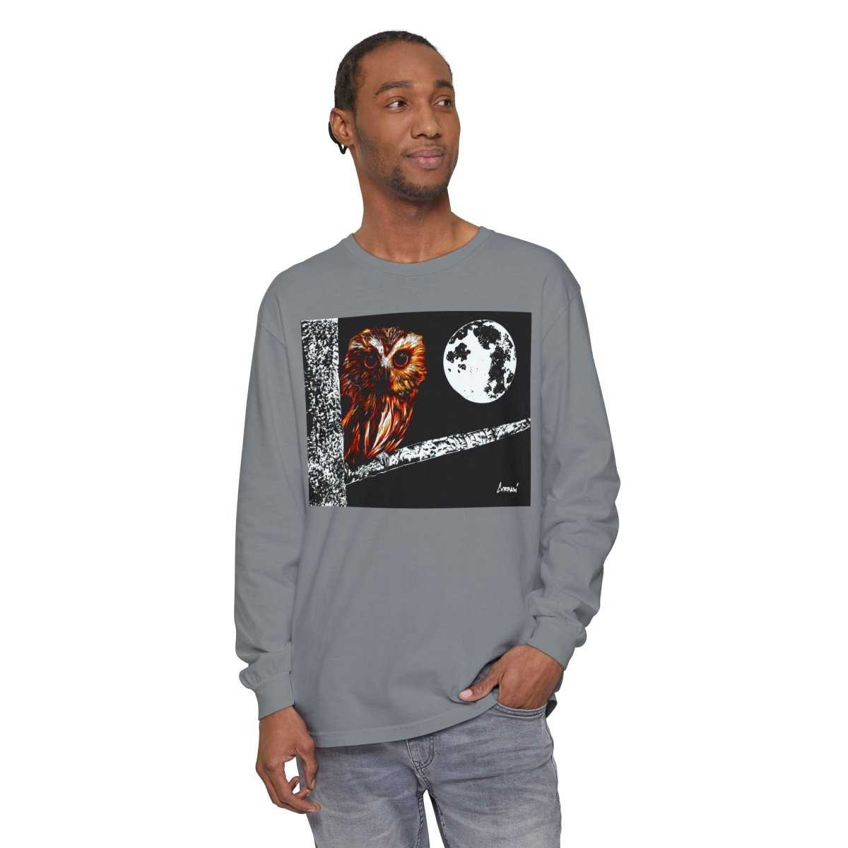 Owl Moon Long Sleeve T-Shirt - Nature Lover Gift
