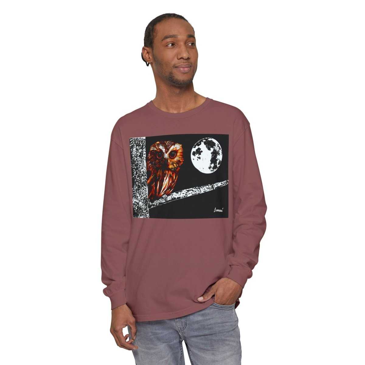Owl Moon Long Sleeve T-Shirt - Nature Lover Gift