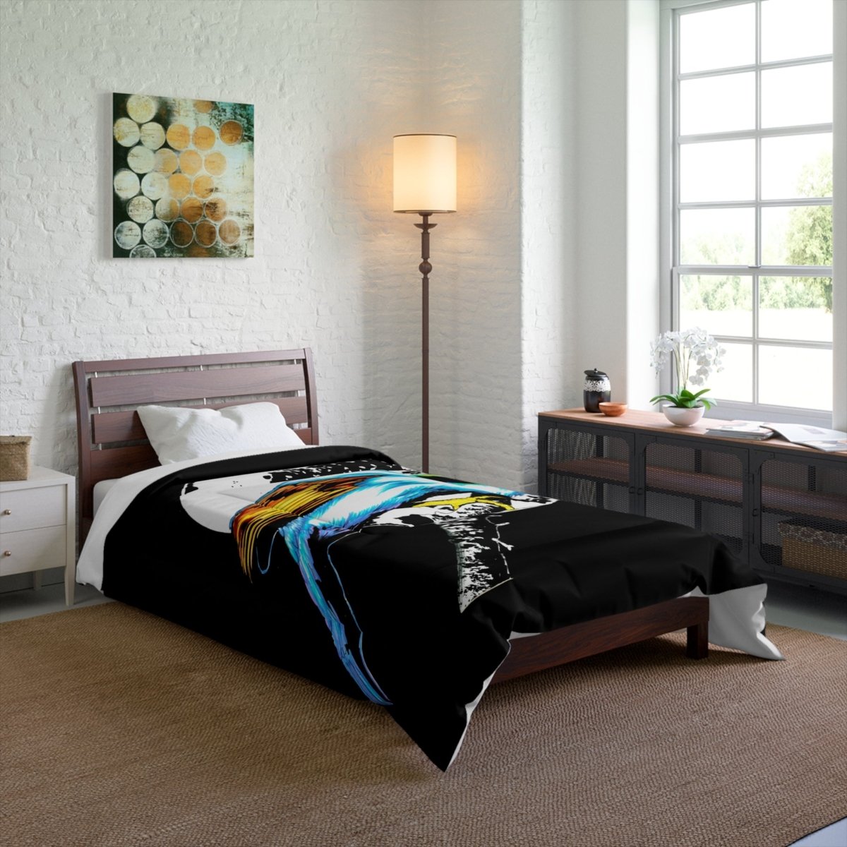 Vibrant Bird Art Comforter - Cozy Bed Cover for Nature Lovers - Curran Artworks