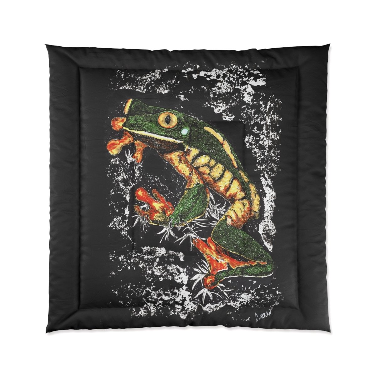 Vibrant Frog Comforter - Cozy Blanket for Nature Lovers - Curran Artworks