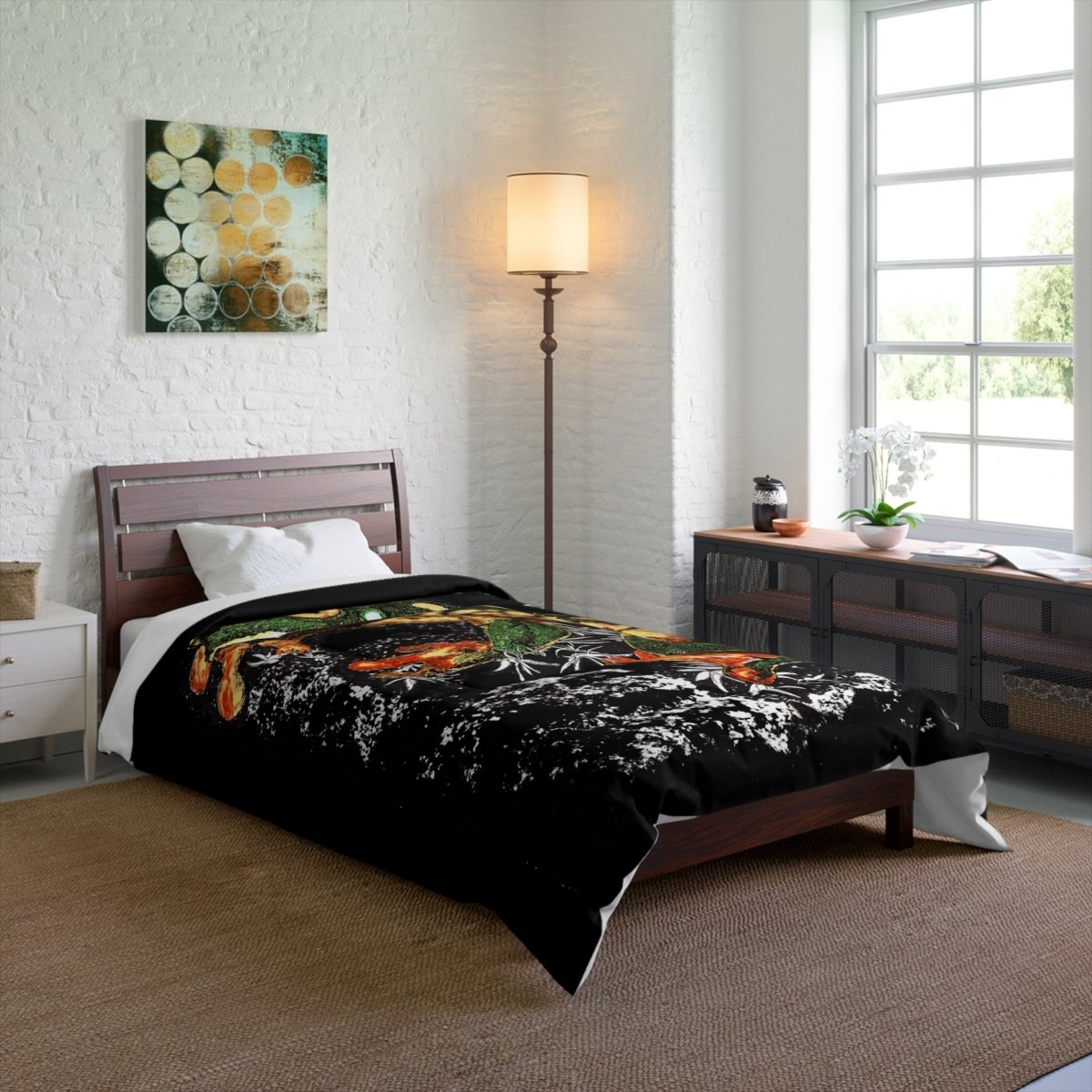 Vibrant Frog Comforter - Cozy Blanket for Nature Lovers - Curran Artworks