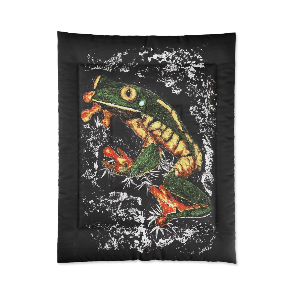 Vibrant Frog Comforter - Cozy Blanket for Nature Lovers - Curran Artworks