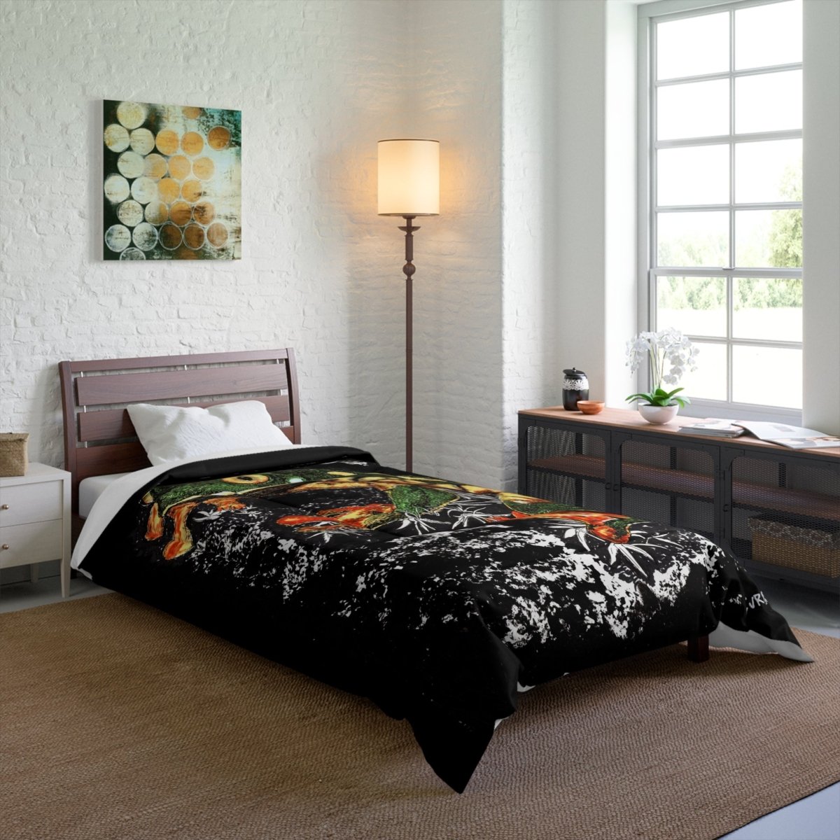 Vibrant Frog Comforter - Cozy Blanket for Nature Lovers - Curran Artworks