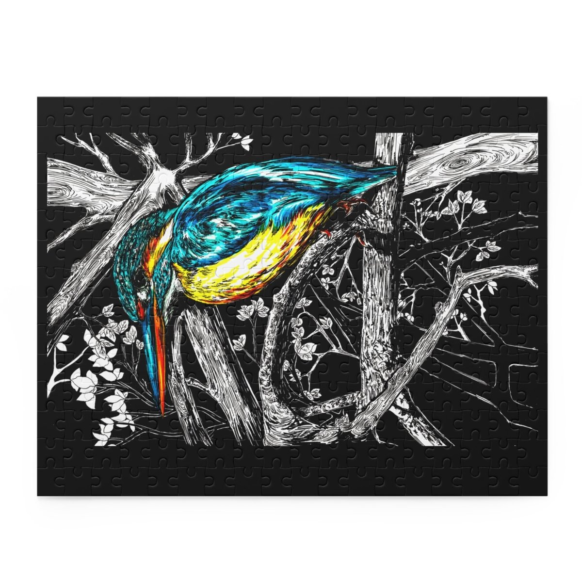 Vibrant Kingfisher Puzzle - 500 - Piece Nature Art - Curran Artworks