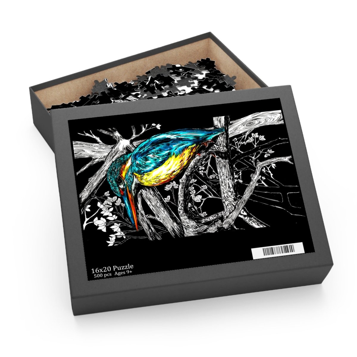 Vibrant Kingfisher Puzzle - 500 - Piece Nature Art - Curran Artworks