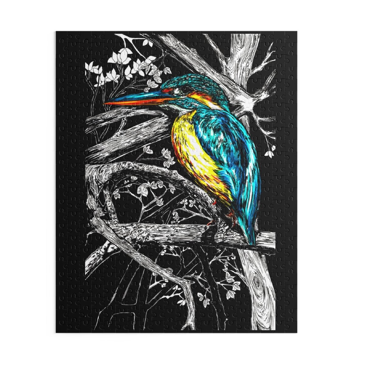 Vibrant Kingfisher Puzzle - 500 - Piece Nature Art - Curran Artworks