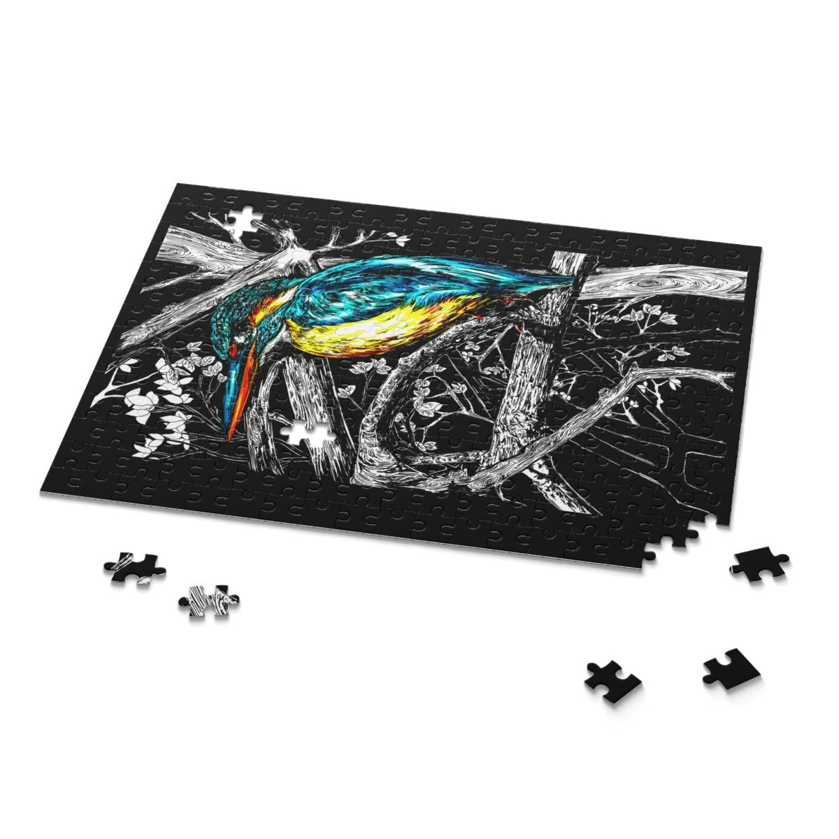 Vibrant Kingfisher Puzzle - 500 - Piece Nature Art - Curran Artworks