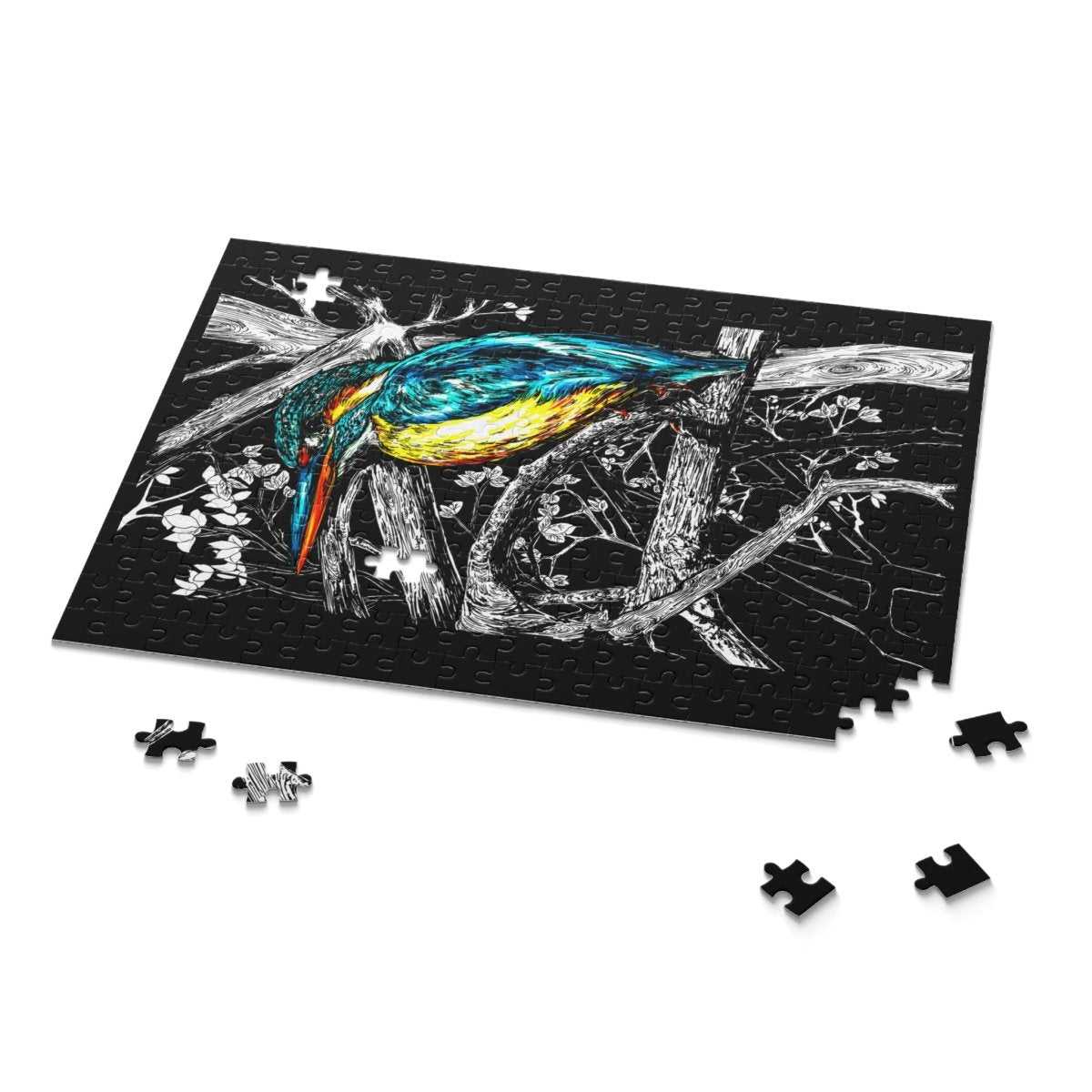 Vibrant Kingfisher Puzzle - 500 - Piece Nature Art - Curran Artworks