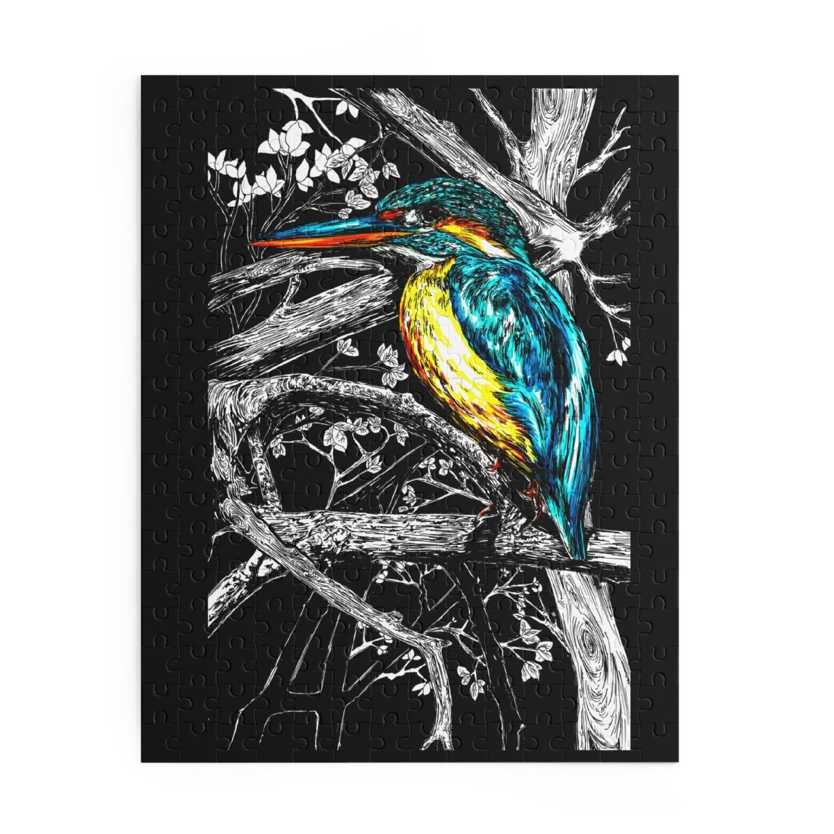 Vibrant Kingfisher Puzzle - 500 - Piece Nature Art - Curran Artworks