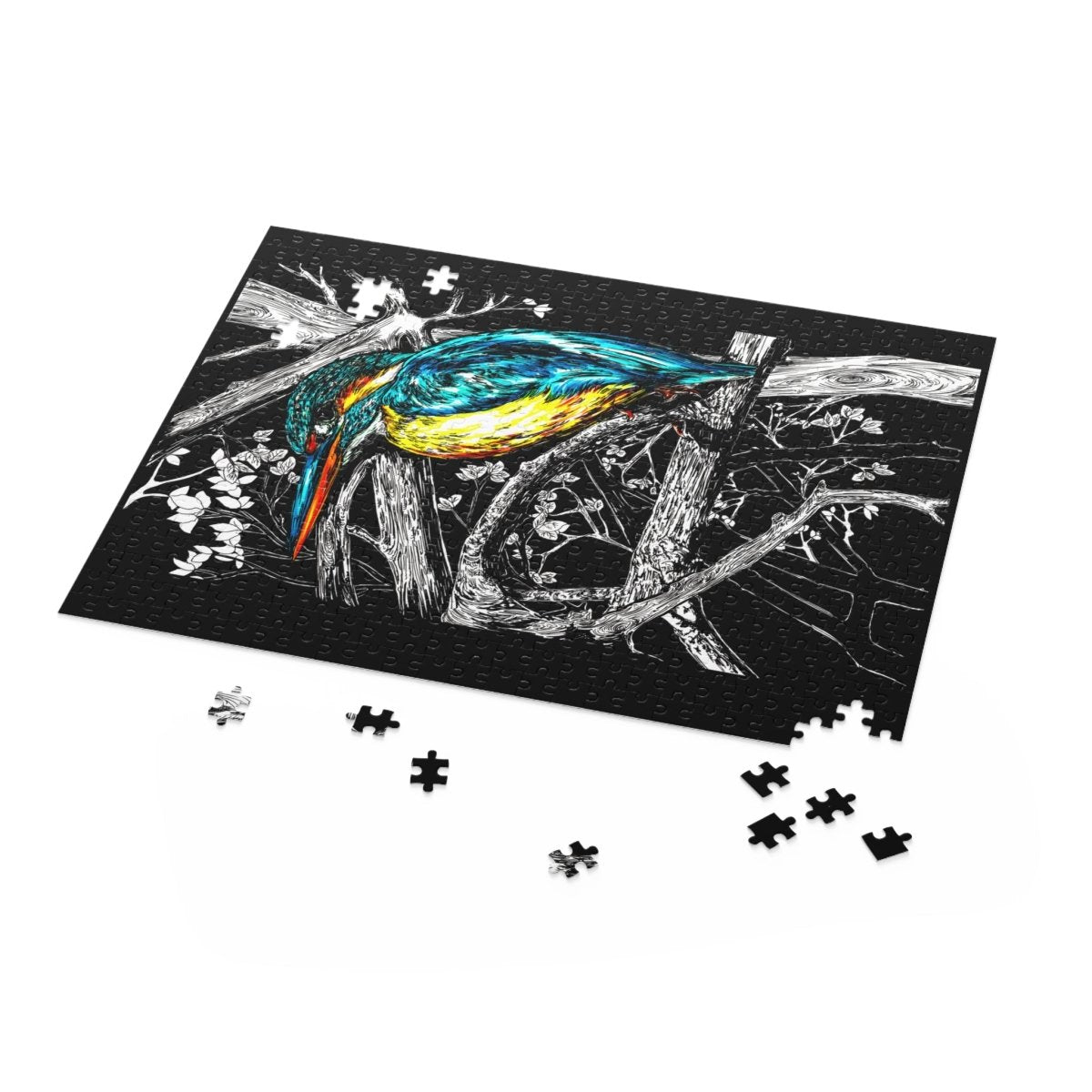 Vibrant Kingfisher Puzzle - 500 - Piece Nature Art - Curran Artworks