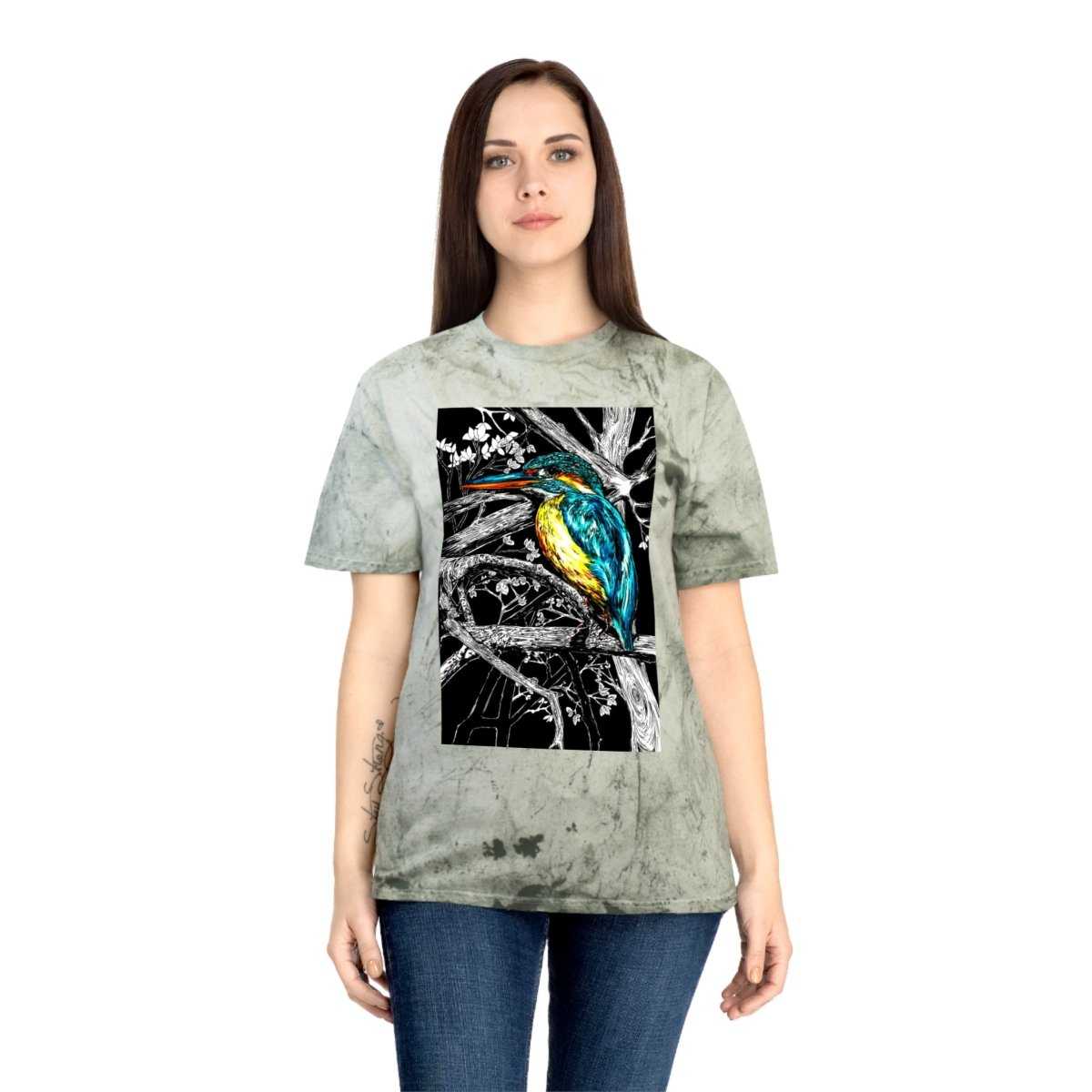 Kingfisher Unisex Color Blast T-Shirt - Nature Inspired Art