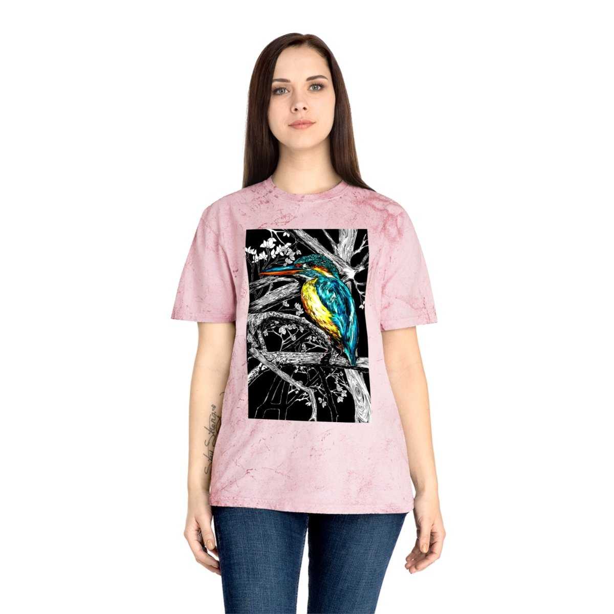 Kingfisher Unisex Color Blast T-Shirt - Nature Inspired Art