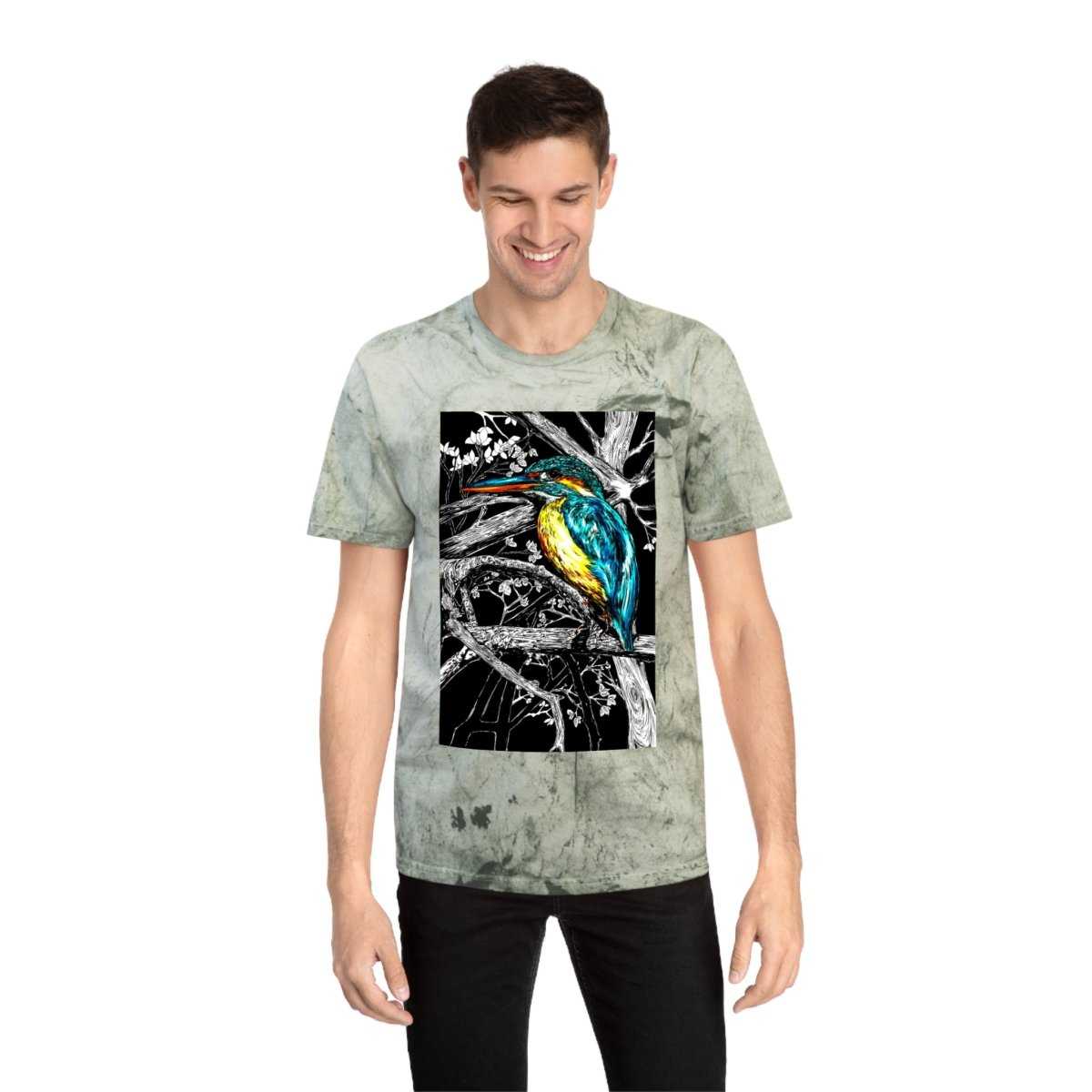 Kingfisher Unisex Color Blast T-Shirt - Nature Inspired Art