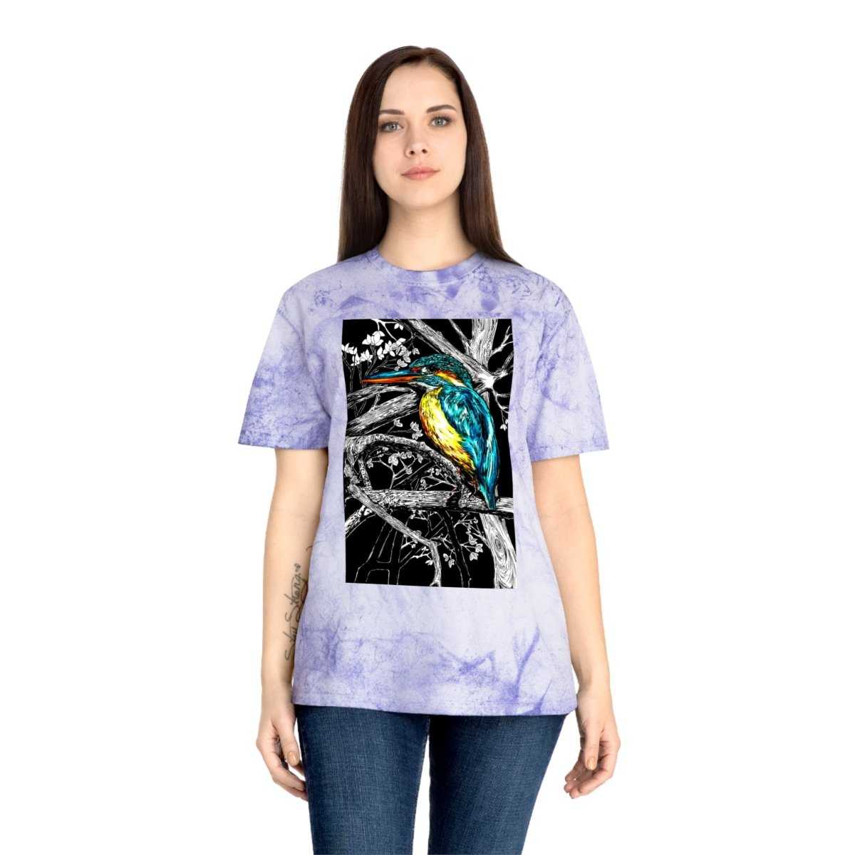 Kingfisher Unisex Color Blast T-Shirt - Nature Inspired Art