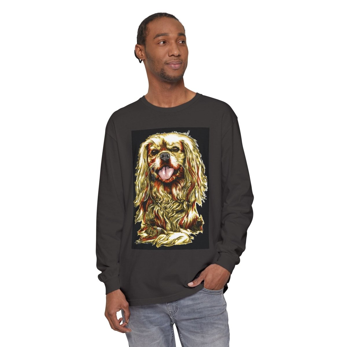 Vintage Dog Portrait Long Sleeve T-Shirt - Perfect Gift for Pet Lovers - Curran Artworks