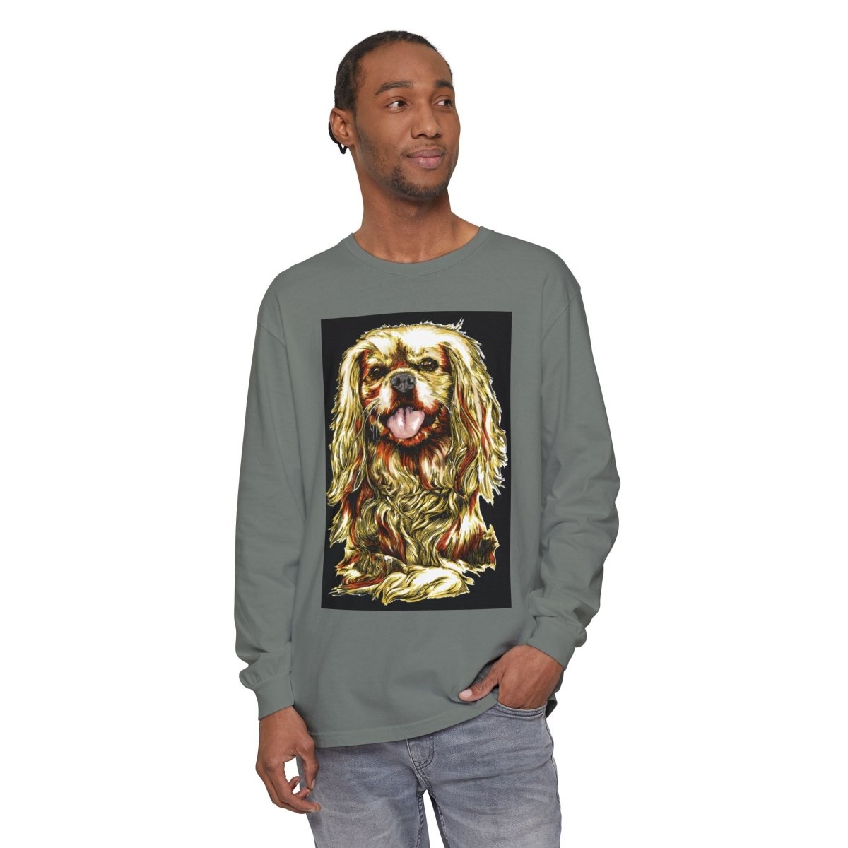 Vintage Dog Portrait Long Sleeve T-Shirt - Perfect Gift for Pet Lovers - Curran Artworks