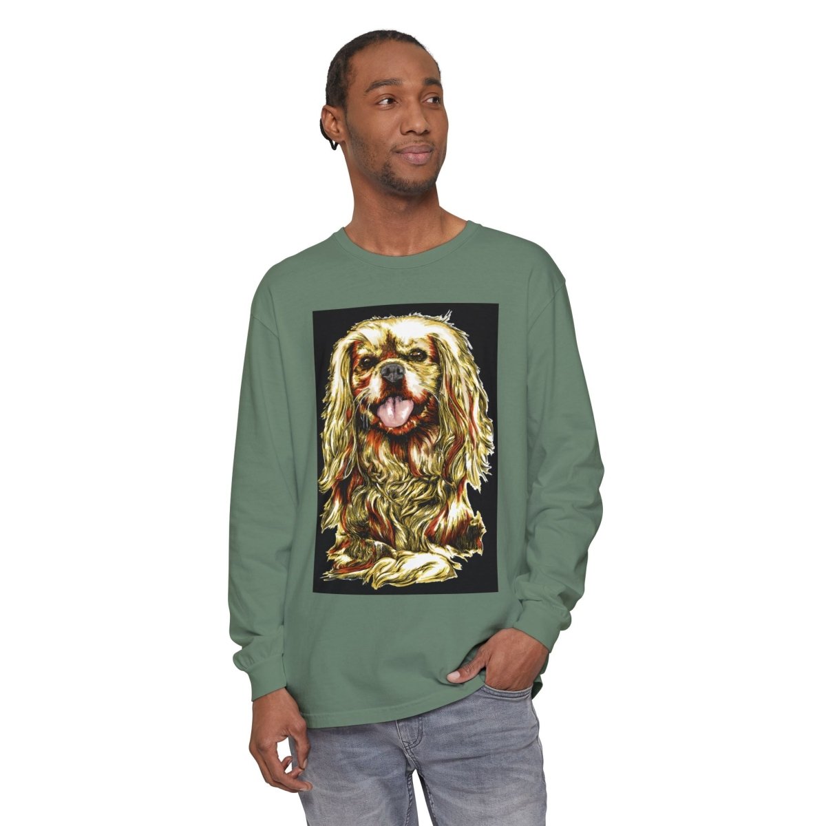 Vintage Dog Portrait Long Sleeve T-Shirt - Perfect Gift for Pet Lovers - Curran Artworks