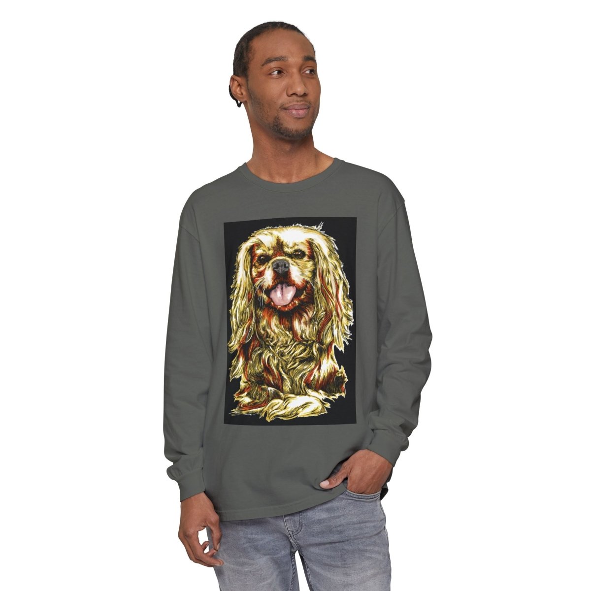 Vintage Dog Portrait Long Sleeve T-Shirt - Perfect Gift for Pet Lovers - Curran Artworks