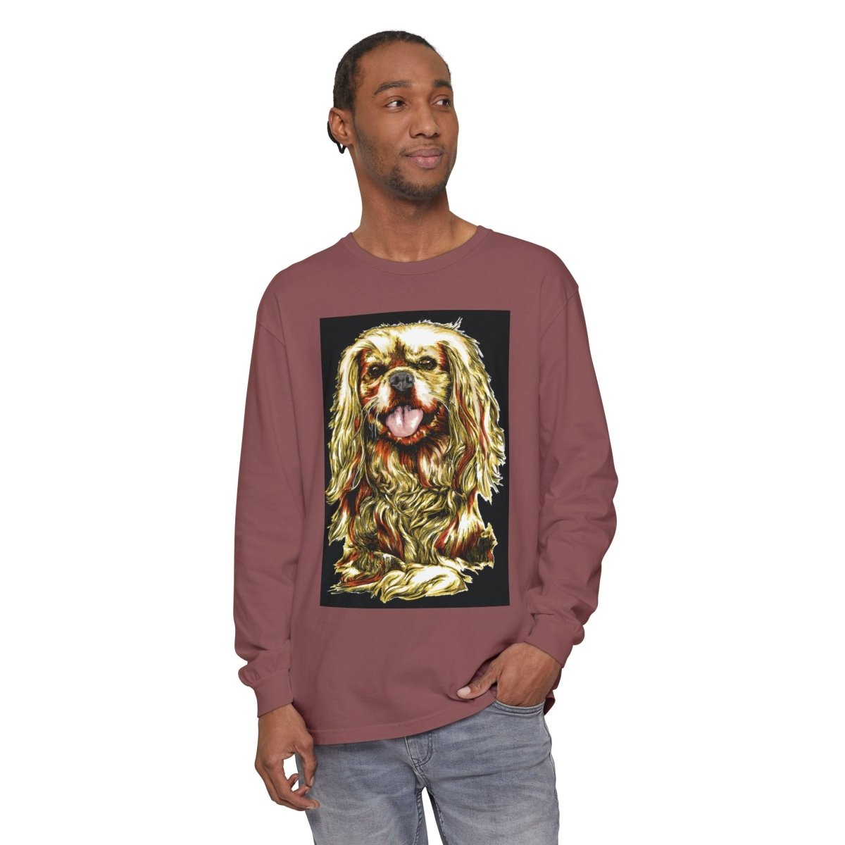 Vintage Dog Portrait Long Sleeve T-Shirt - Perfect Gift for Pet Lovers - Curran Artworks