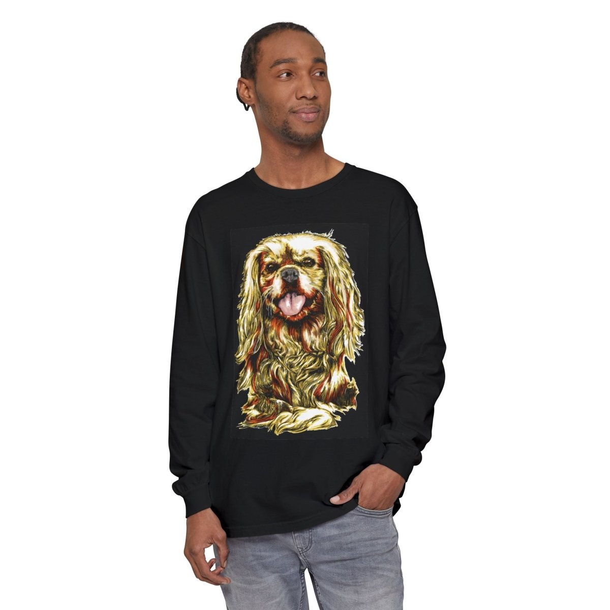 Vintage Dog Portrait Long Sleeve T-Shirt - Perfect Gift for Pet Lovers - Curran Artworks