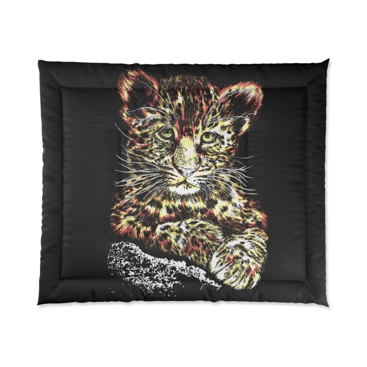 Wildlife - Inspired Comforter with Leopard Design - Cozy Bedding for Animal Lovers - Curran Artworks