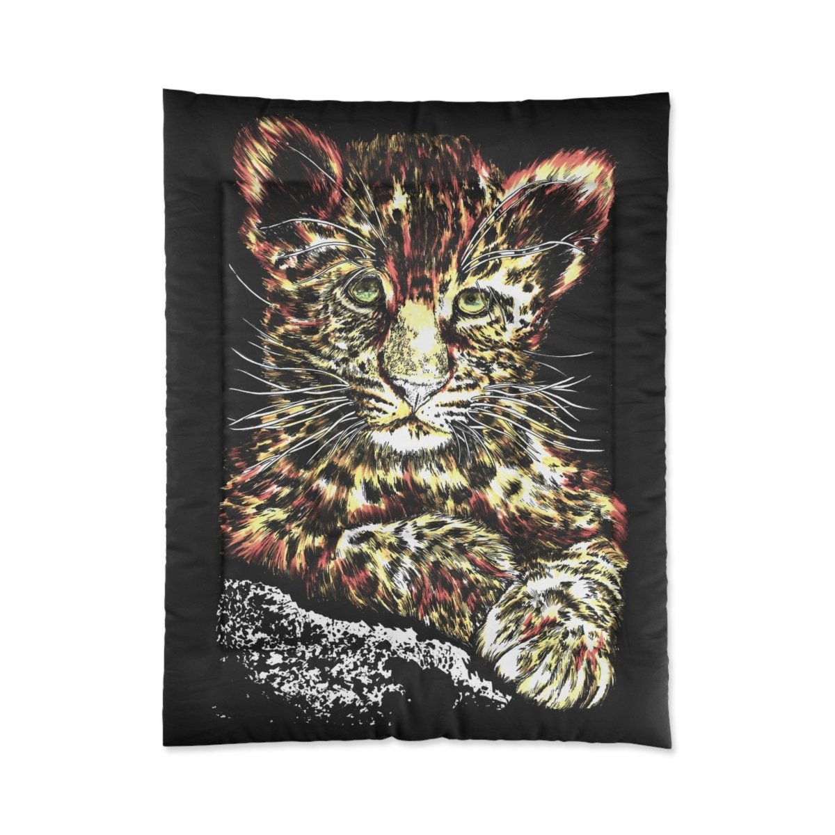Wildlife - Inspired Comforter with Leopard Design - Cozy Bedding for Animal Lovers - Curran Artworks
