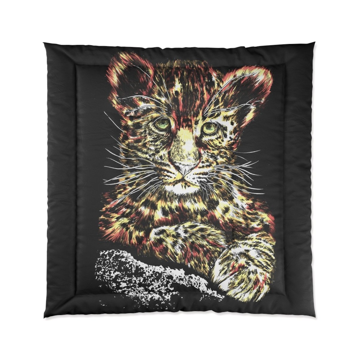 Wildlife - Inspired Comforter with Leopard Design - Cozy Bedding for Animal Lovers - Curran Artworks