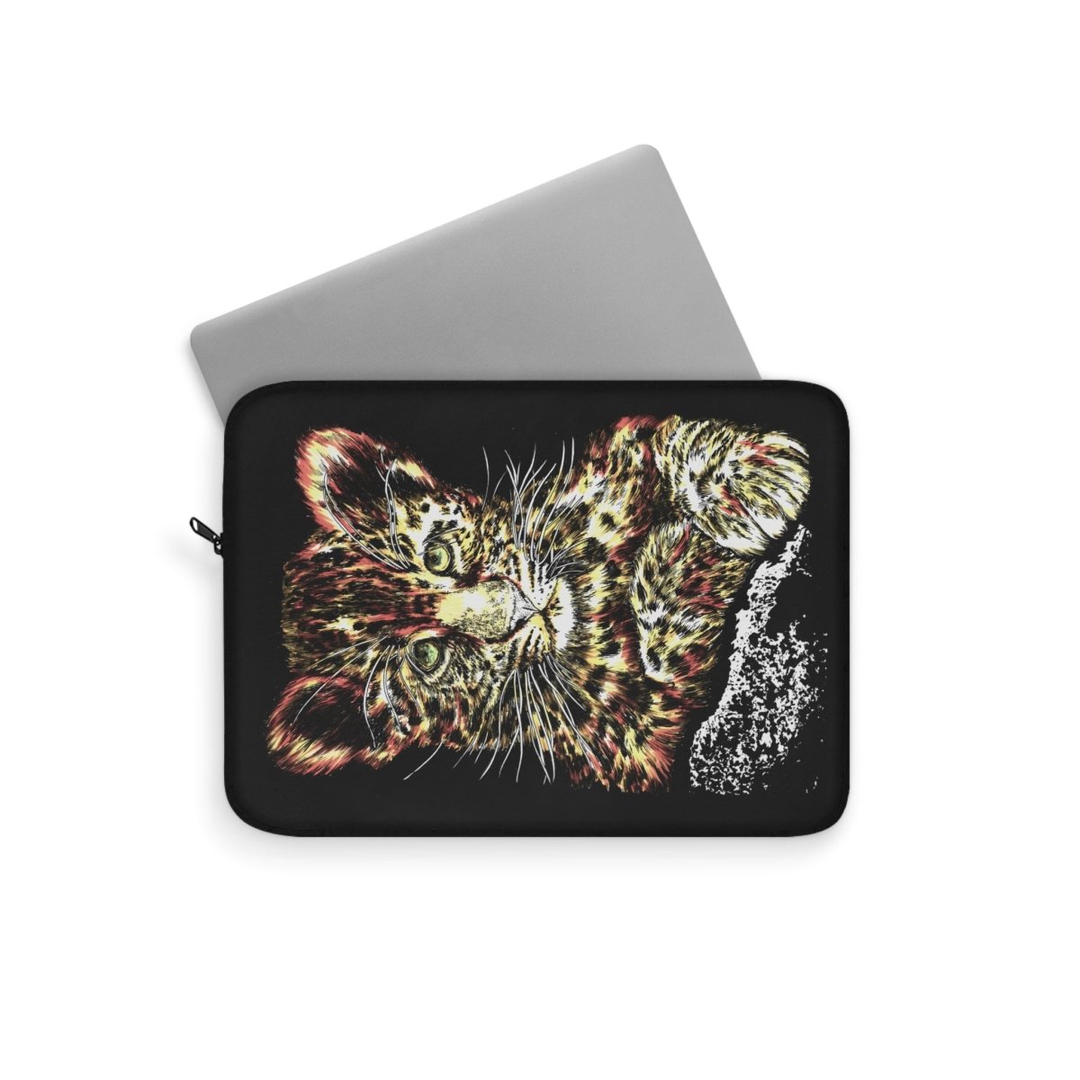 Wildlife - Inspired Laptop Sleeve with Playful Leopard Design - Curran Artworks