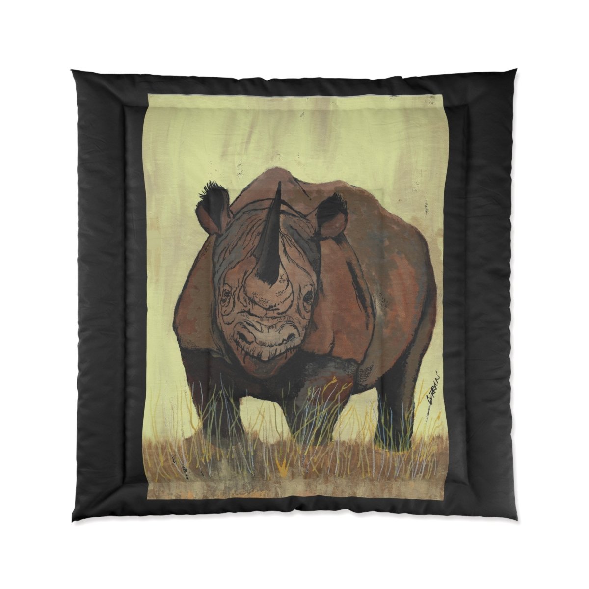 Wildlife - Inspired Rhino Comforter for Nature Lovers - Curran Artworks