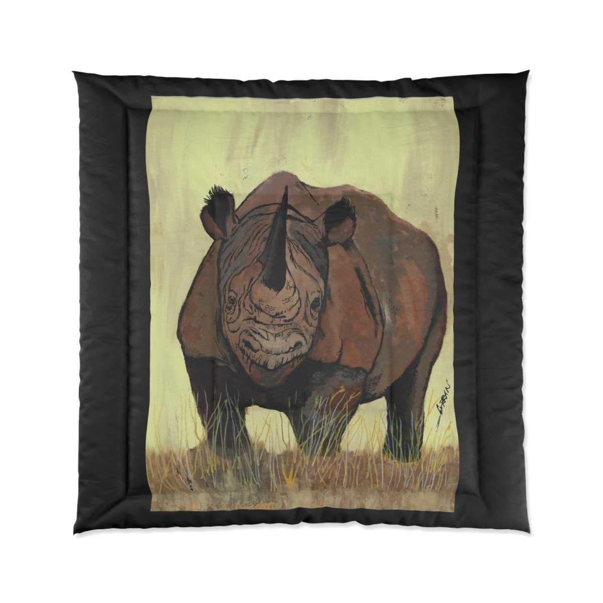 Wildlife - Inspired Rhino Comforter for Nature Lovers - Curran Artworks