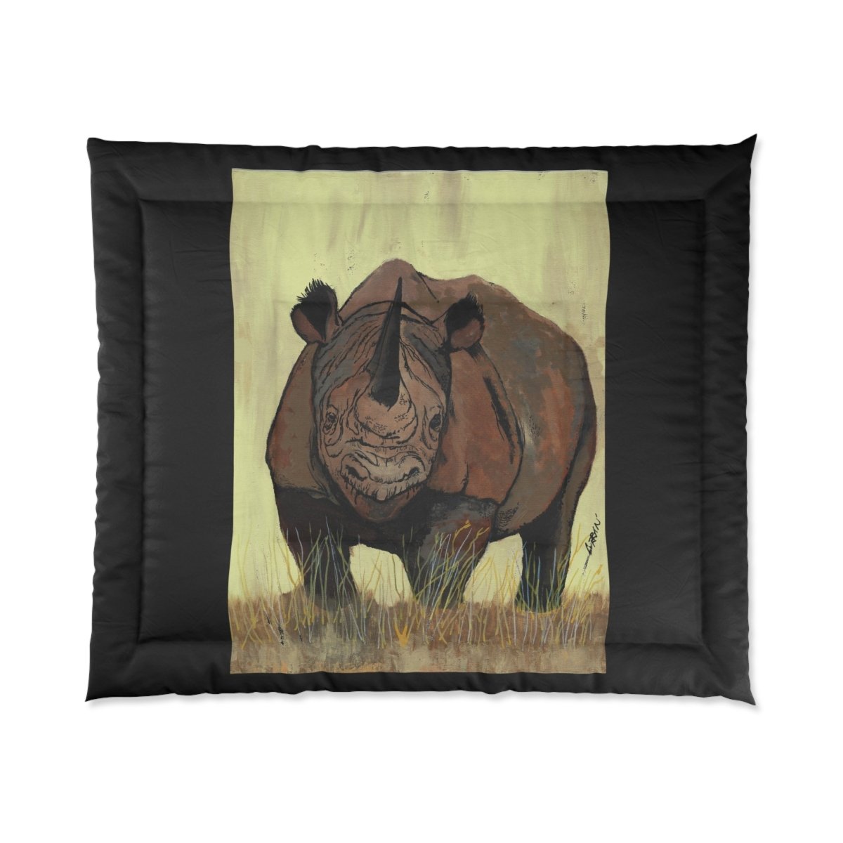Wildlife - Inspired Rhino Comforter for Nature Lovers - Curran Artworks