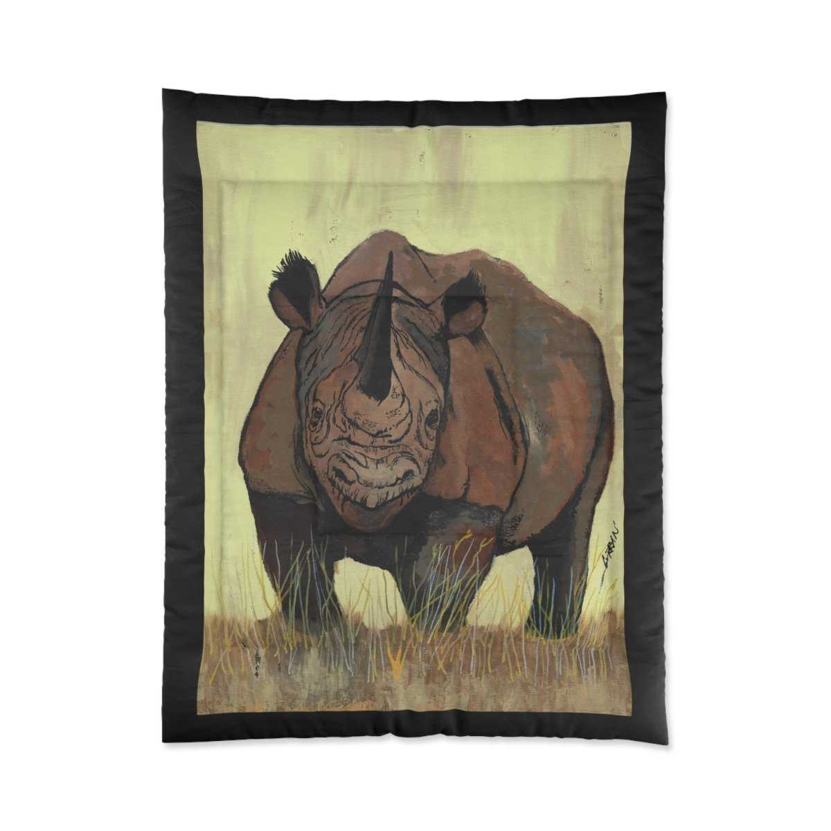 Wildlife - Inspired Rhino Comforter for Nature Lovers - Curran Artworks