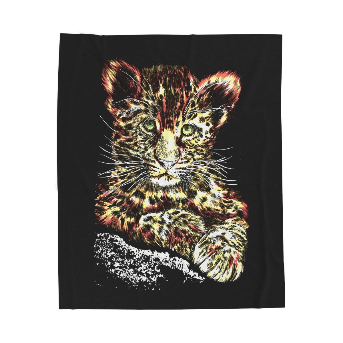Wildlife - Inspired Velveteen Plush Blanket - Cozy Leopard Print for Nature Lovers - Curran Artworks