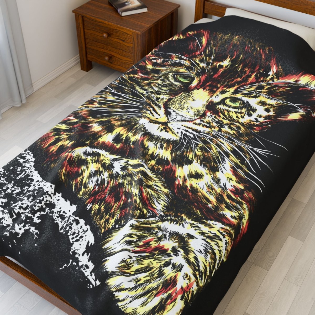 Wildlife - Inspired Velveteen Plush Blanket - Cozy Leopard Print for Nature Lovers - Curran Artworks