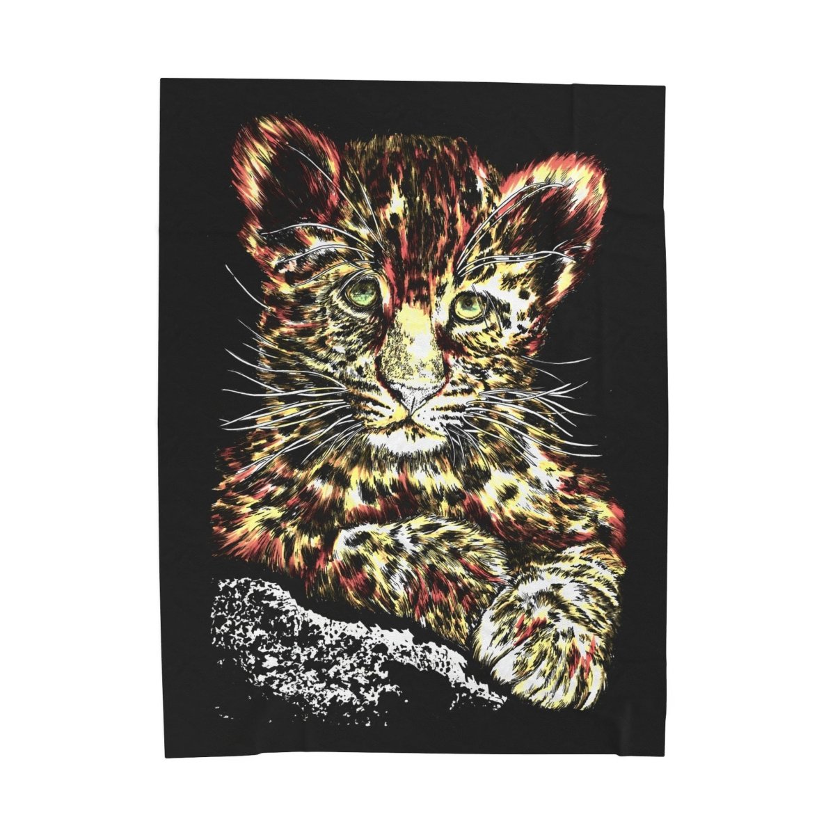 Wildlife - Inspired Velveteen Plush Blanket - Cozy Leopard Print for Nature Lovers - Curran Artworks