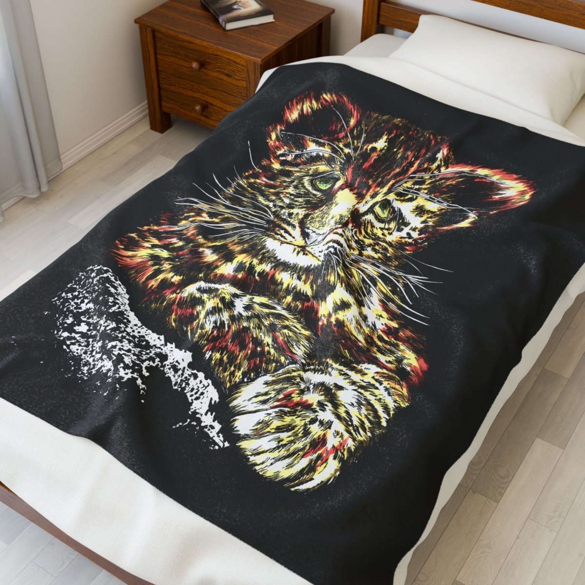 Wildlife - Inspired Velveteen Plush Blanket - Cozy Leopard Print for Nature Lovers - Curran Artworks