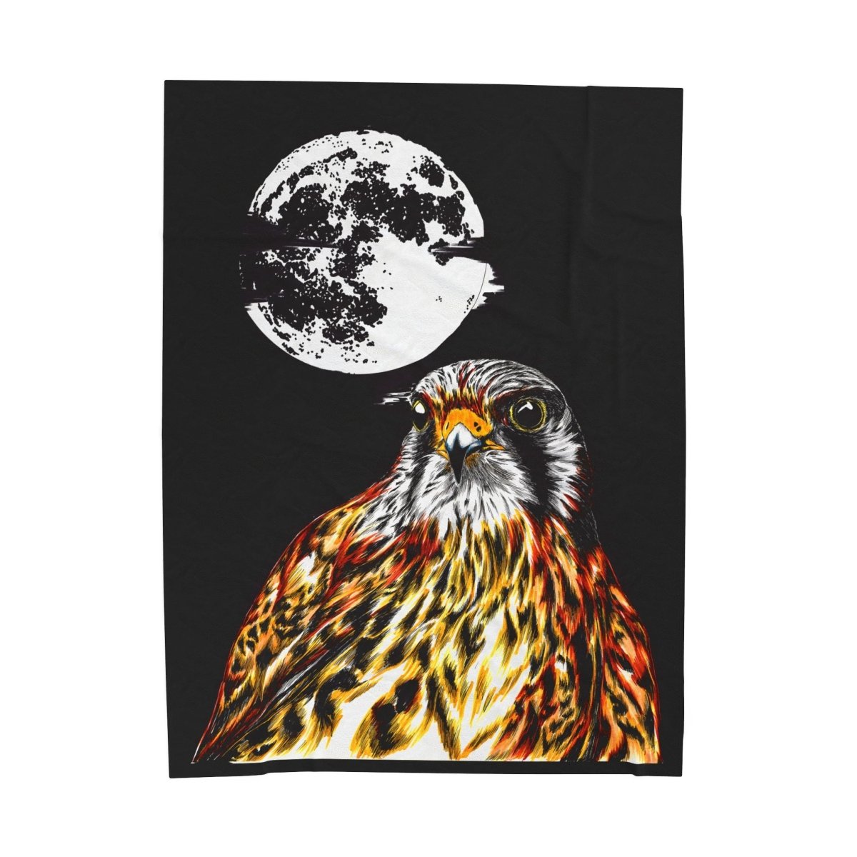 Wildlife Moonlit Velveteen Plush Blanket - Cozy Bird Design - Curran Artworks