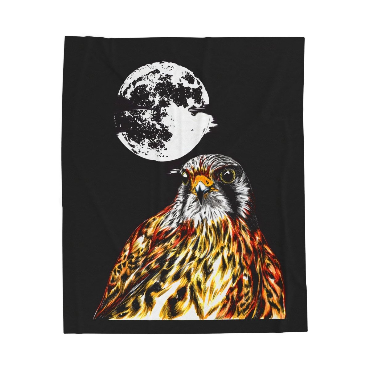 Wildlife Moonlit Velveteen Plush Blanket - Cozy Bird Design - Curran Artworks