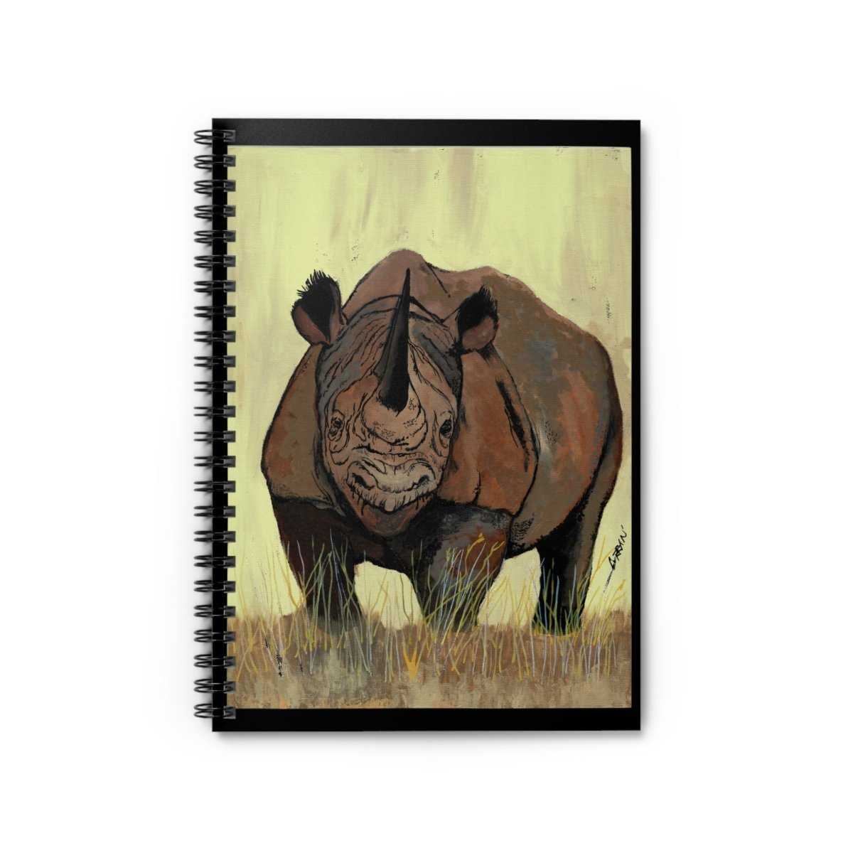 Wildlife Rhino Spiral Notebook - Ruled Line for Nature Lovers - Curran Artworks