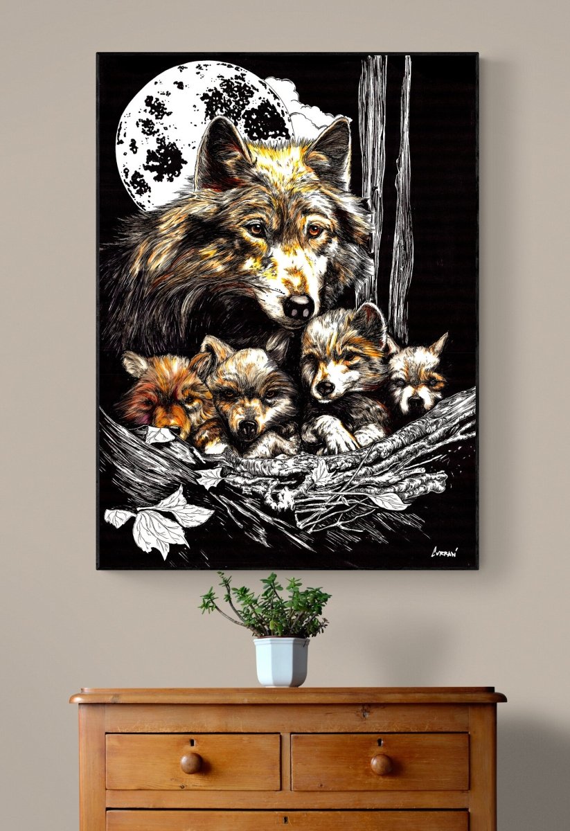 Wolf and Cubs Digital Download - Curran Artworks