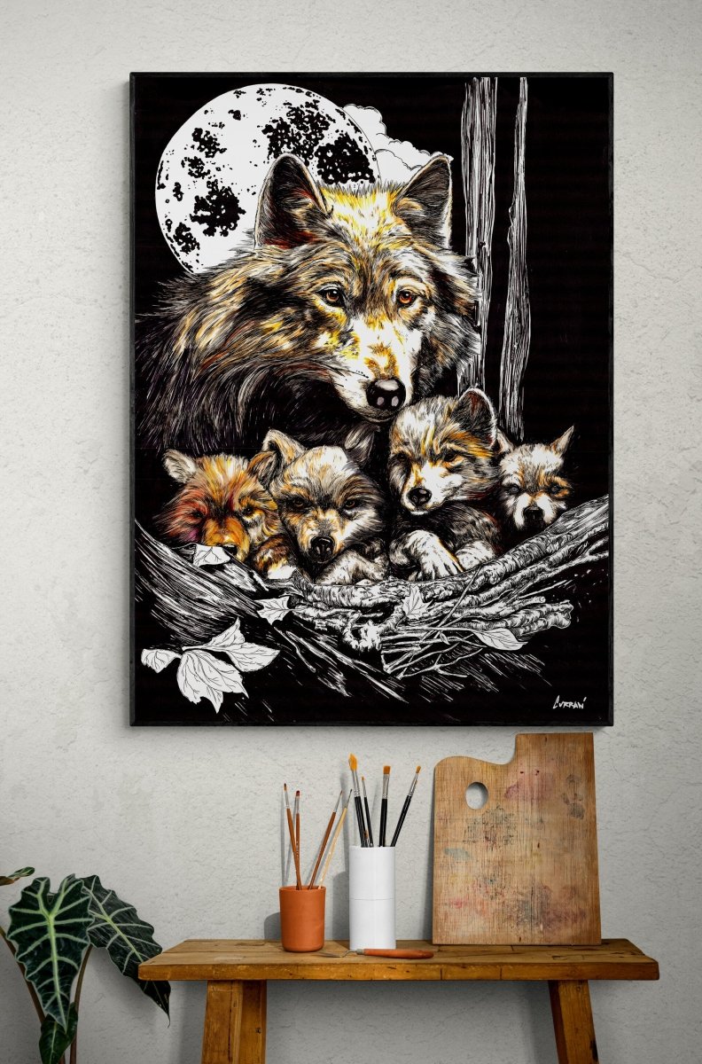 Wolf and Cubs Digital Download - Curran Artworks