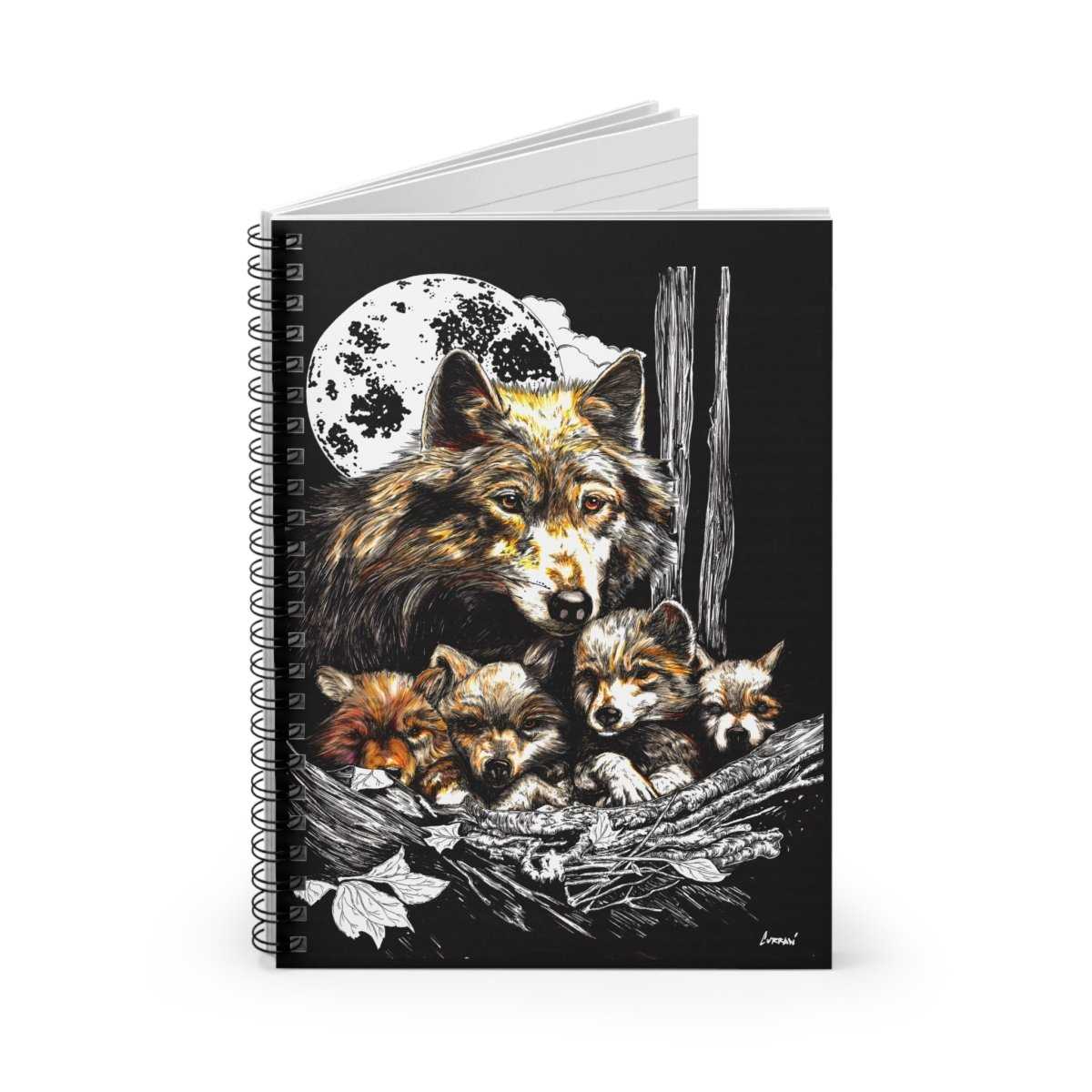 Wolf and Cubs Wildlife - Inspired Notebook - Curran Artworks