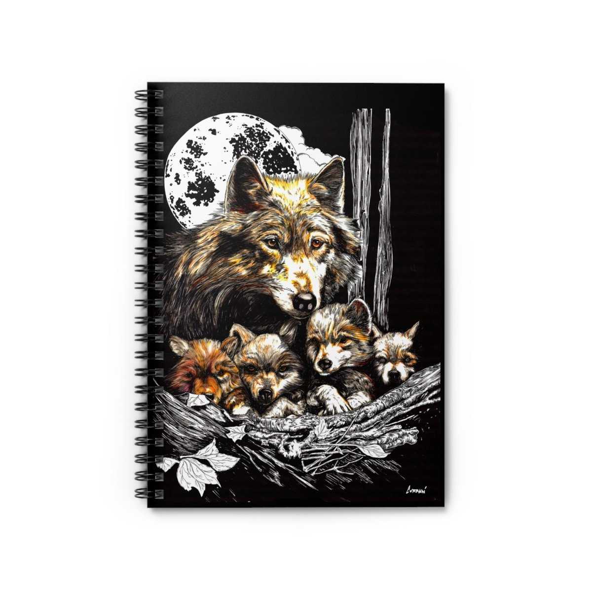 Wolf and Cubs Wildlife - Inspired Notebook - Curran Artworks