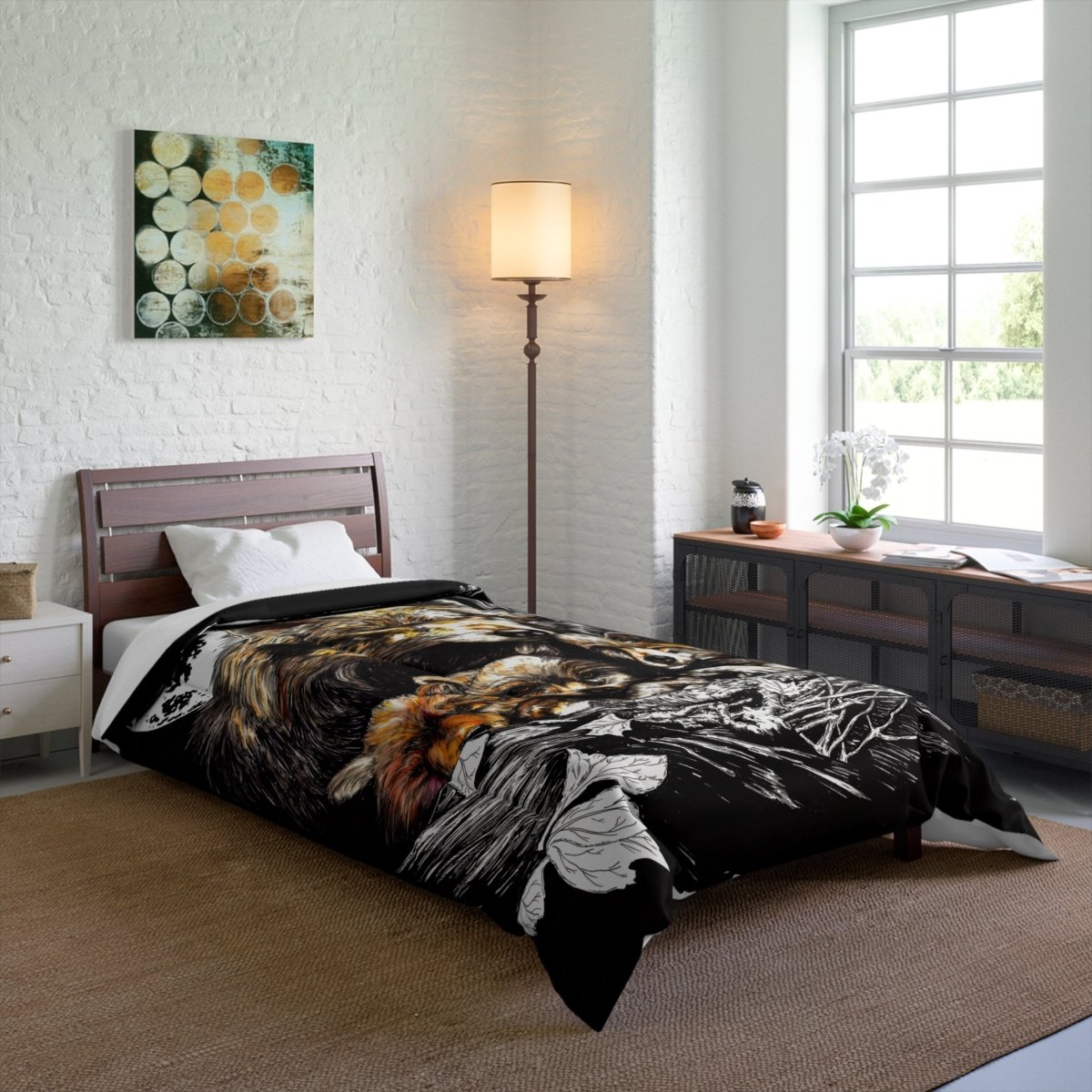 Wolf Family Comforter - Cozy Bedding for Nature Lovers - Curran Artworks