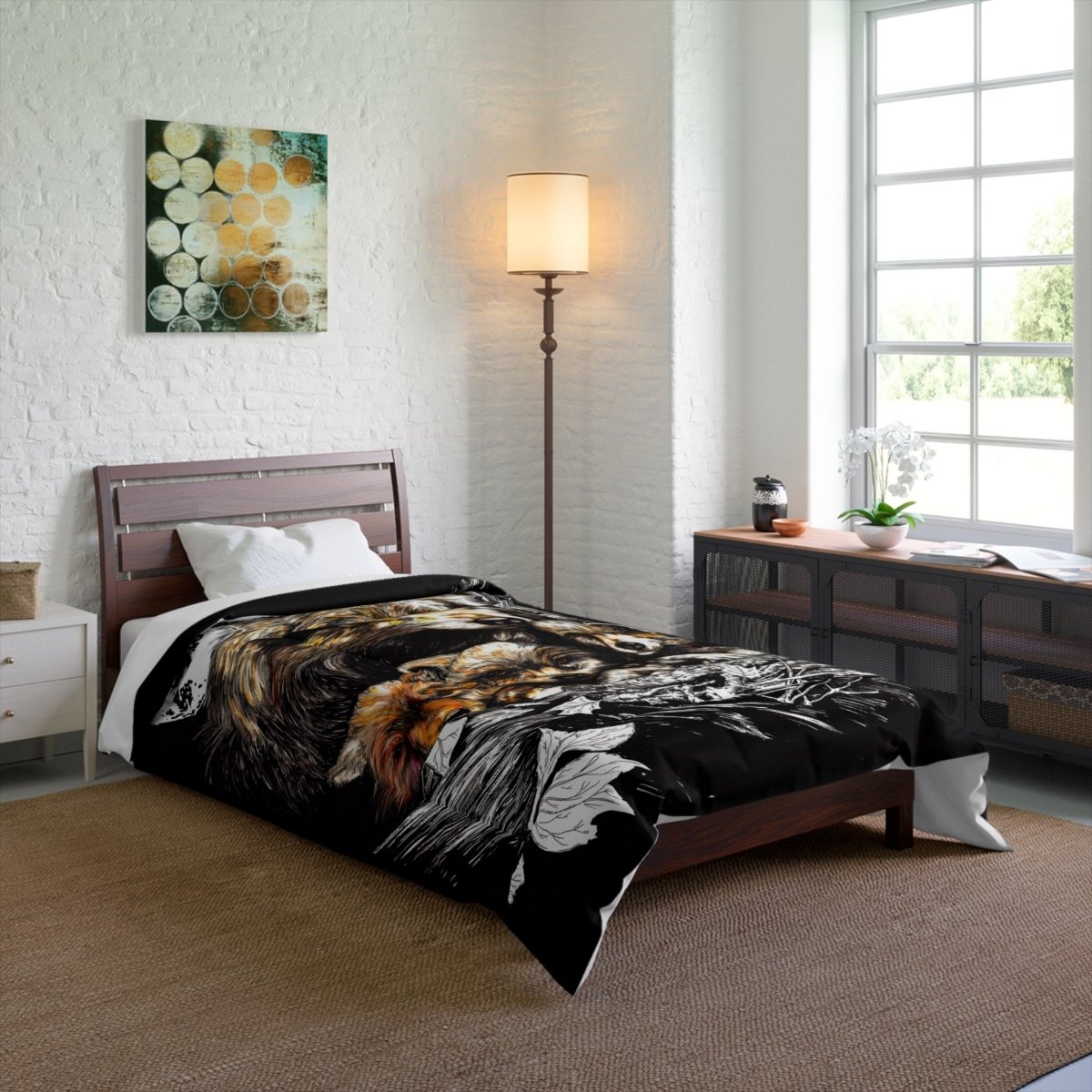 Wolf Family Comforter - Cozy Bedding for Nature Lovers - Curran Artworks