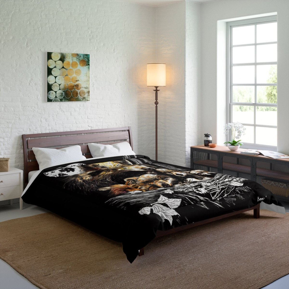 Wolf Family Comforter - Cozy Bedding for Nature Lovers - Curran Artworks