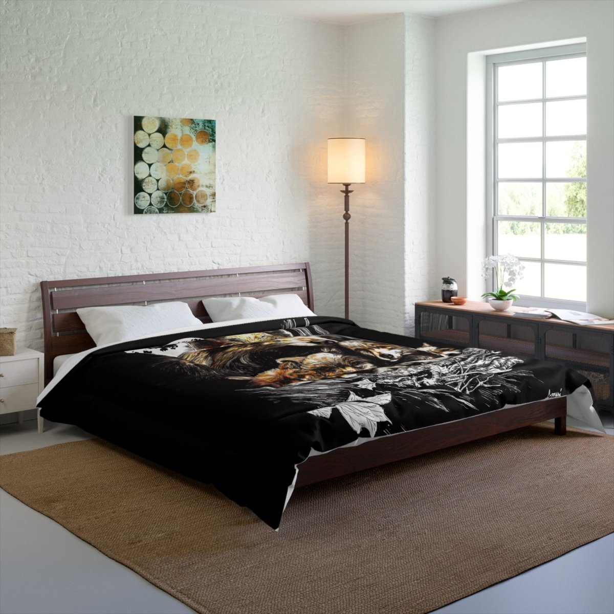 Wolf Family Comforter - Cozy Bedding for Nature Lovers - Curran Artworks