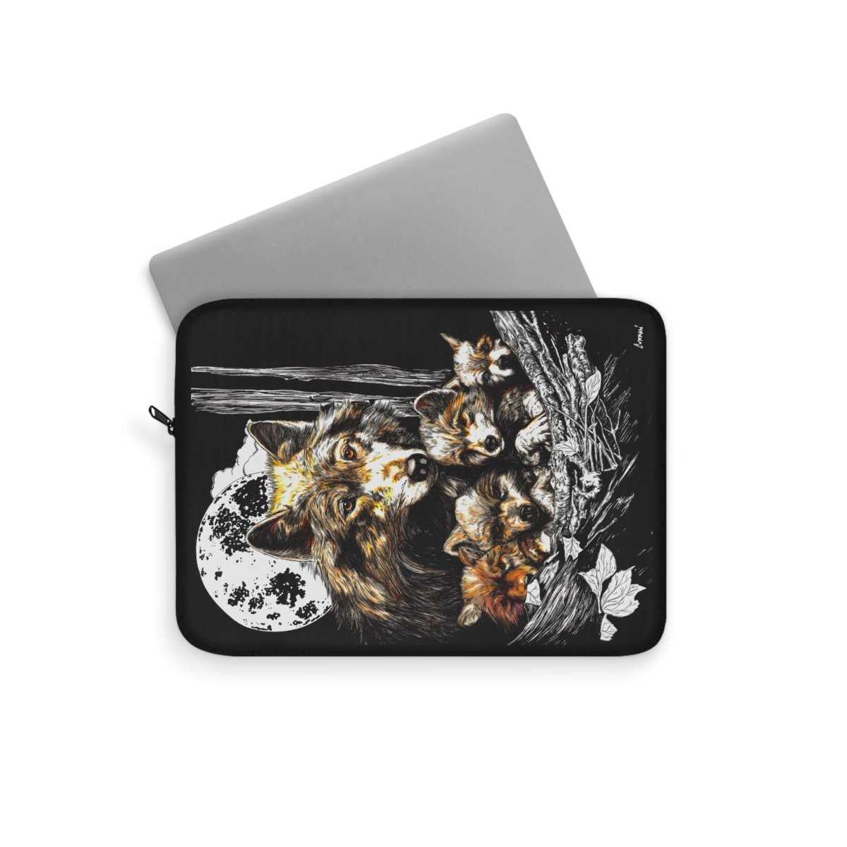 Wolf Family Laptop Sleeve - Nature - Inspired Design for Animal Lovers - Curran Artworks