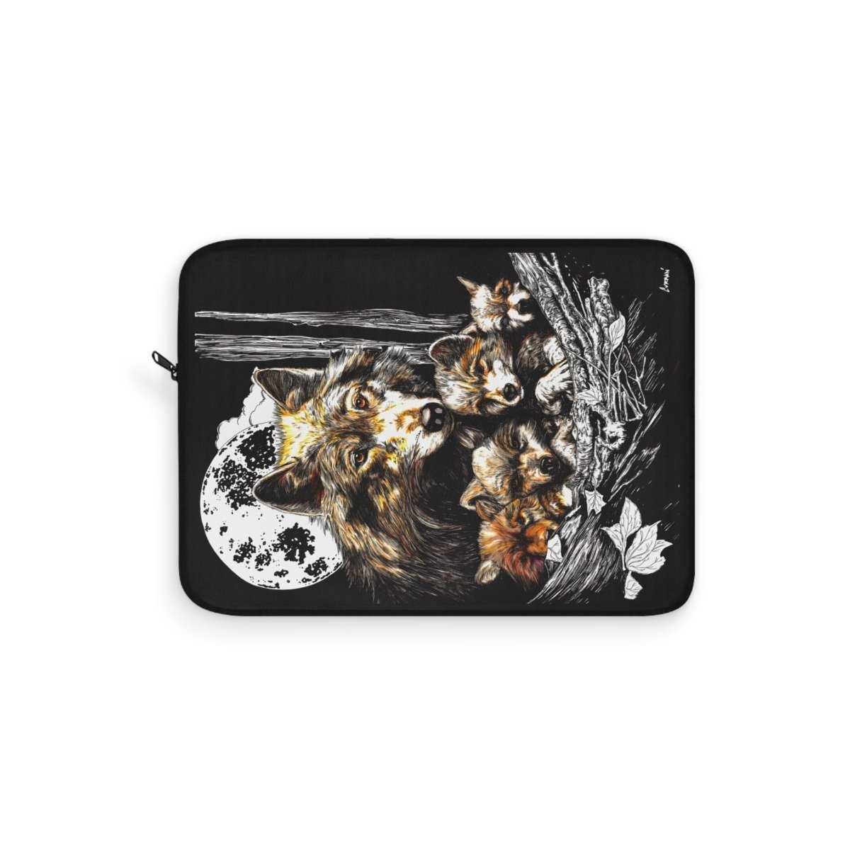 Wolf Family Laptop Sleeve - Nature - Inspired Design for Animal Lovers - Curran Artworks
